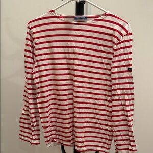 Saint James Red and White Striped Top
